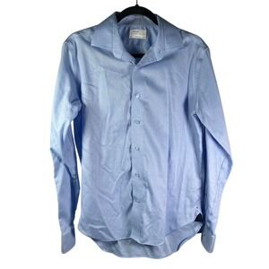 Lorenzo Uomo The‎ Perfect Blue Shirt Mens 15.5 34/35 Trim Fit Dress Shirt